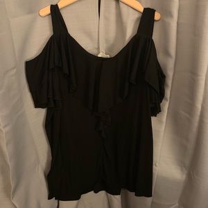 Off the should ruffle top